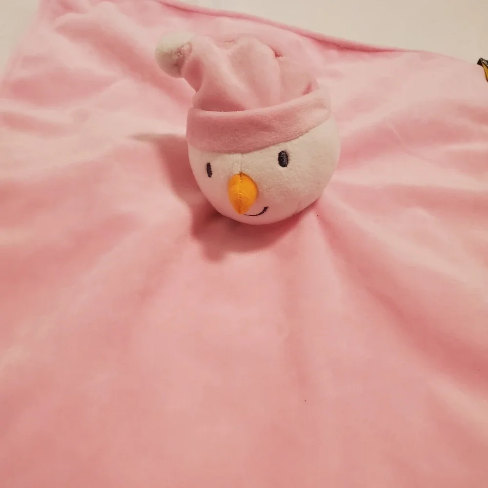 Koala Baby Girls Plush Snowman Security Blanket Pink and White Lovey Christmas